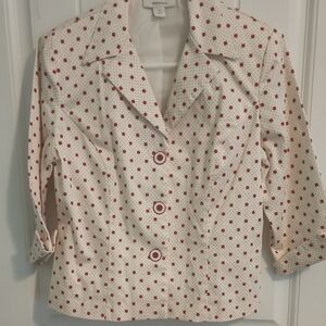 Dress Barn Cream and Brown Notched Collar Blazer (Z24)